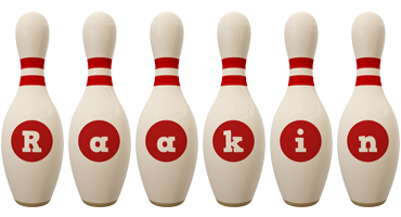 Raakin bowling-pin logo