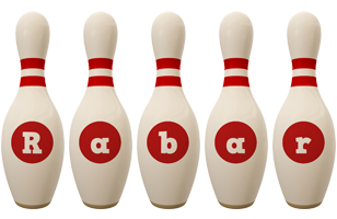 Rabar bowling-pin logo