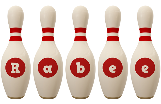Rabee bowling-pin logo