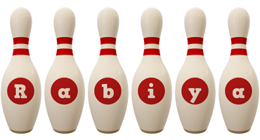 Rabiya bowling-pin logo