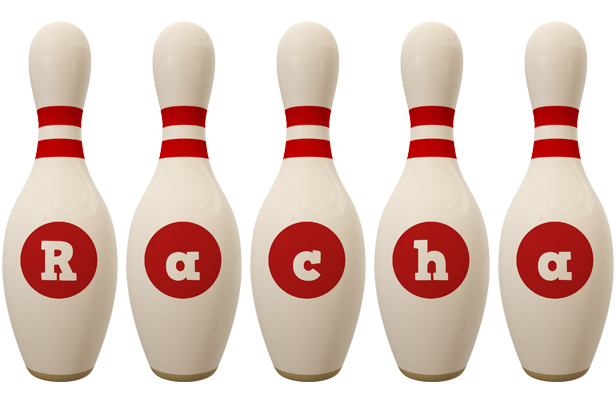 Racha bowling-pin logo