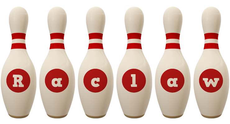 Raclaw bowling-pin logo
