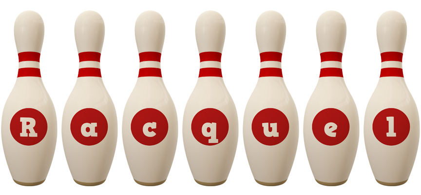 Racquel bowling-pin logo