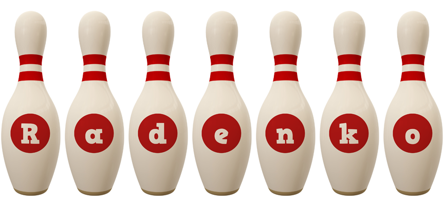 Radenko bowling-pin logo