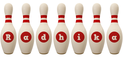 Radhika bowling-pin logo
