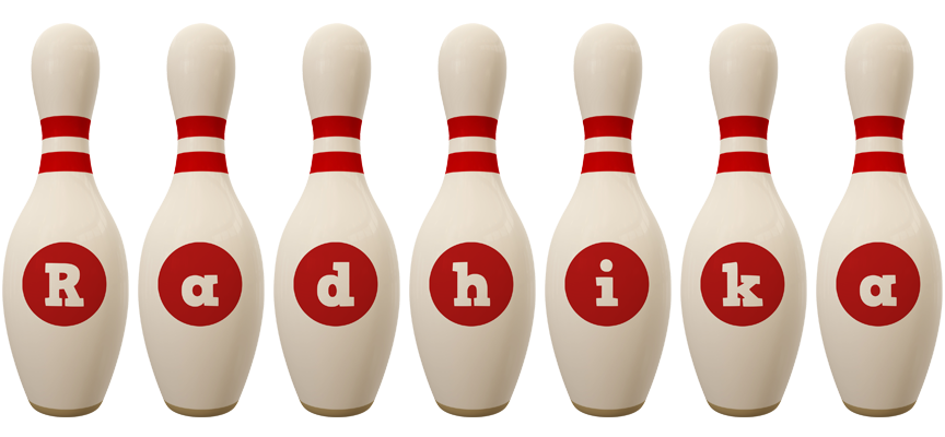 Radhika bowling-pin logo