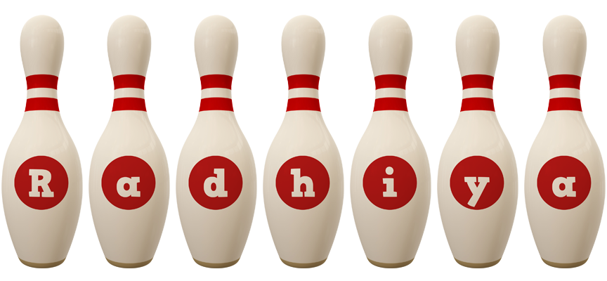 Radhiya bowling-pin logo