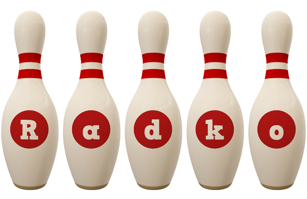 Radko bowling-pin logo