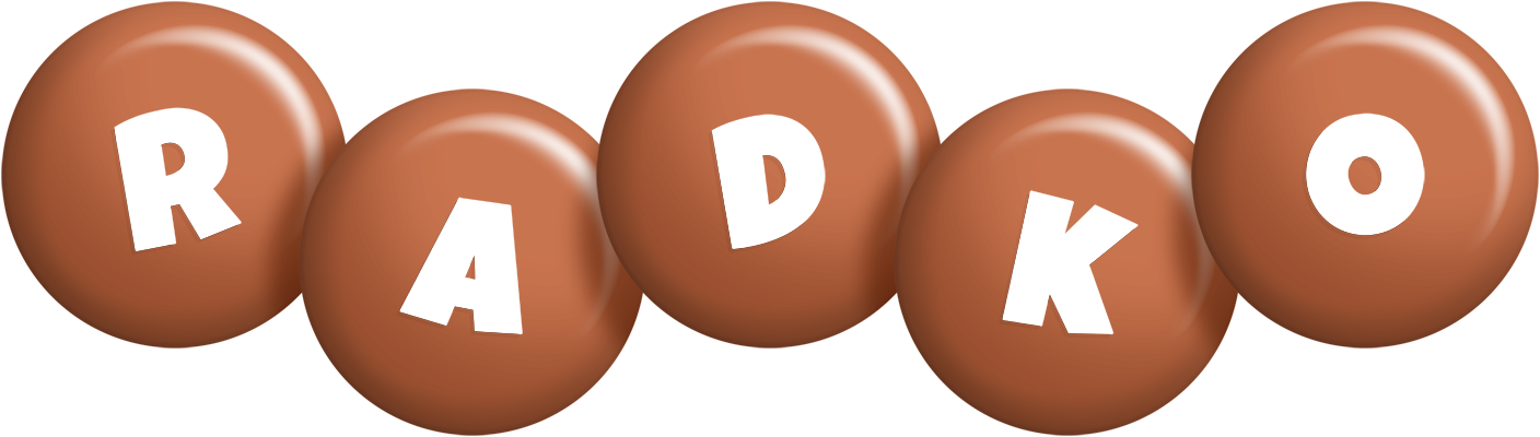 Radko candy-brown logo