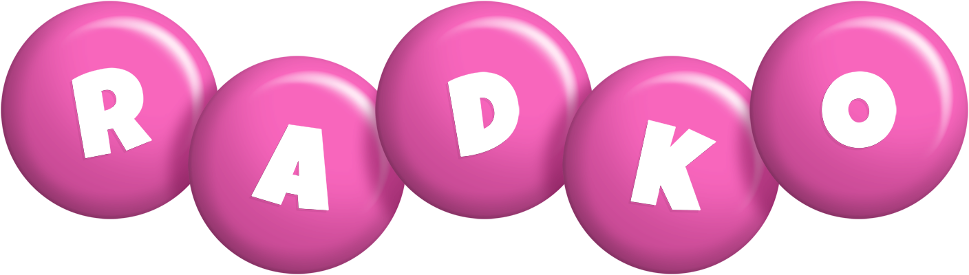 Radko candy-pink logo