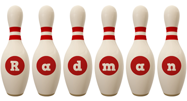 Radman bowling-pin logo