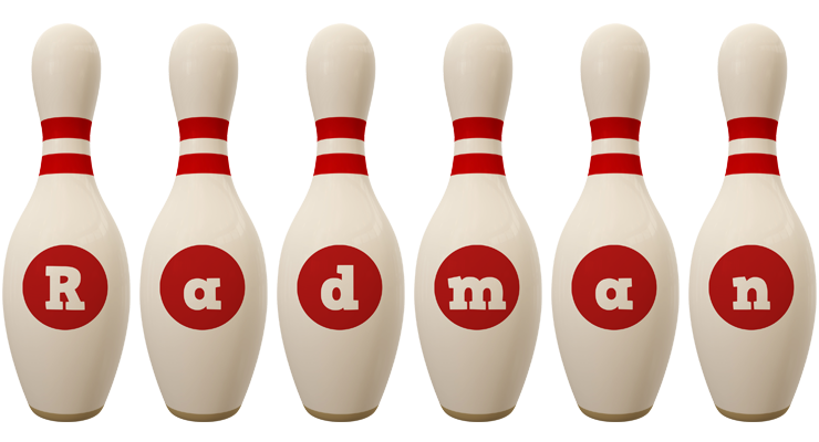 Radman bowling-pin logo