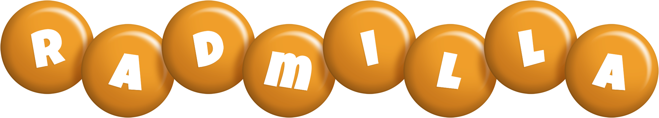 Radmilla candy-orange logo