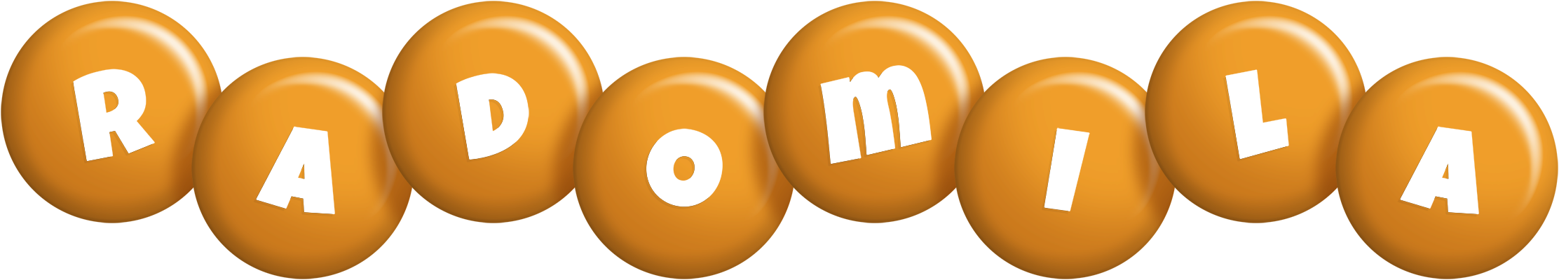 Radomila candy-orange logo