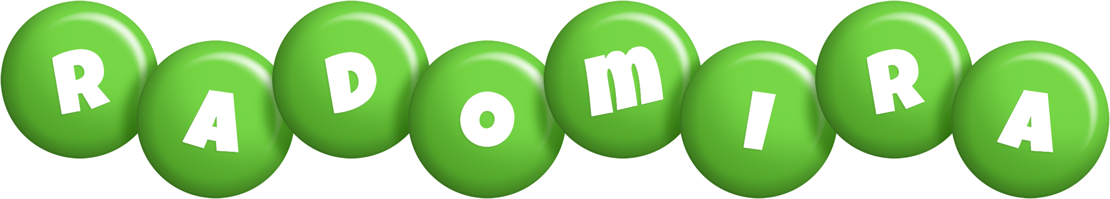 Radomira candy-green logo