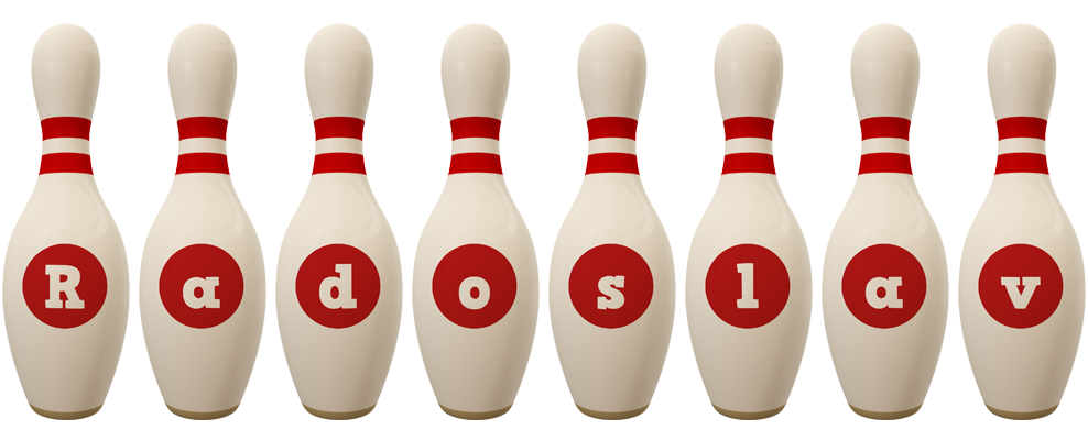Radoslav bowling-pin logo