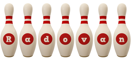 Radovan bowling-pin logo