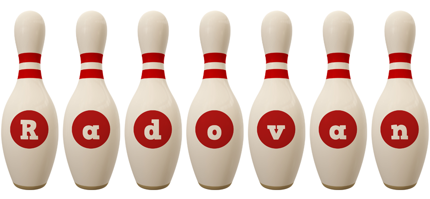 Radovan bowling-pin logo