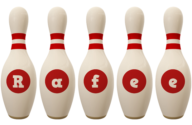 Rafee bowling-pin logo