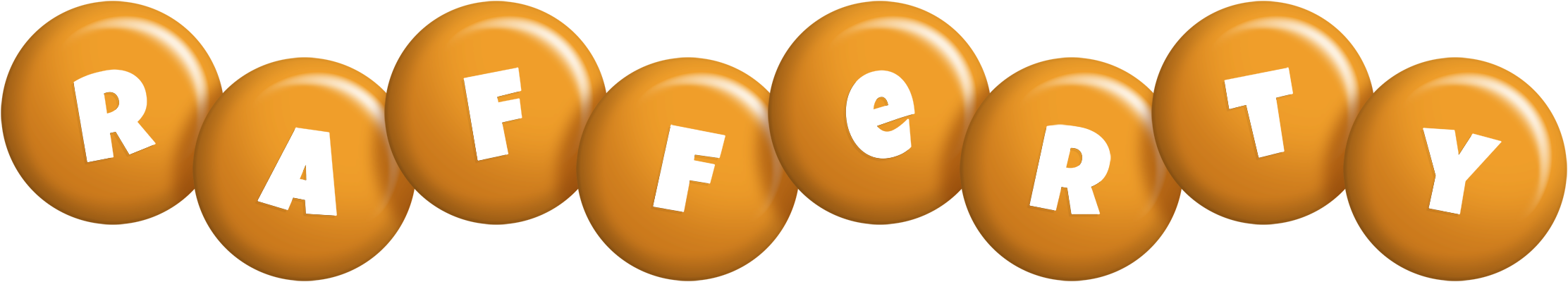 Rafferty candy-orange logo