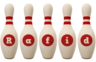 Rafid bowling-pin logo