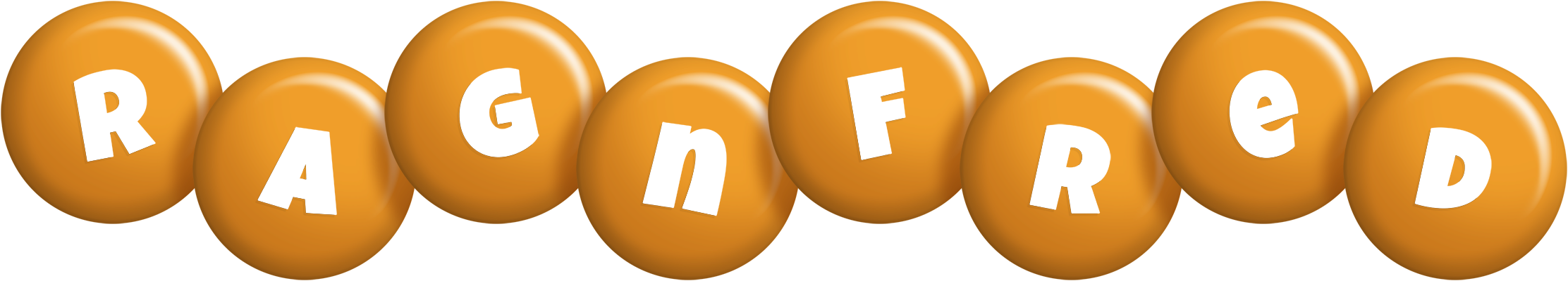 Ragnfred candy-orange logo