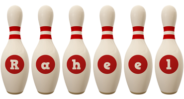 Raheel bowling-pin logo