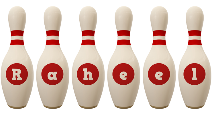 Raheel bowling-pin logo