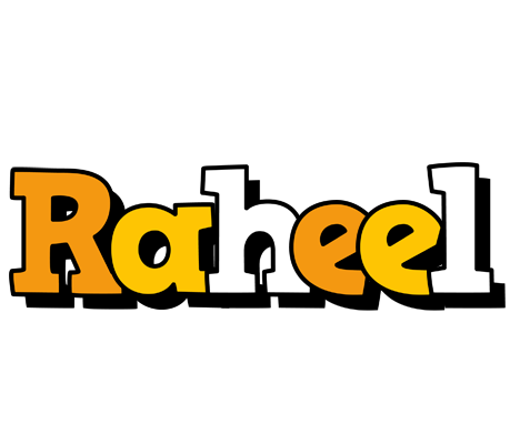 Raheel cartoon logo