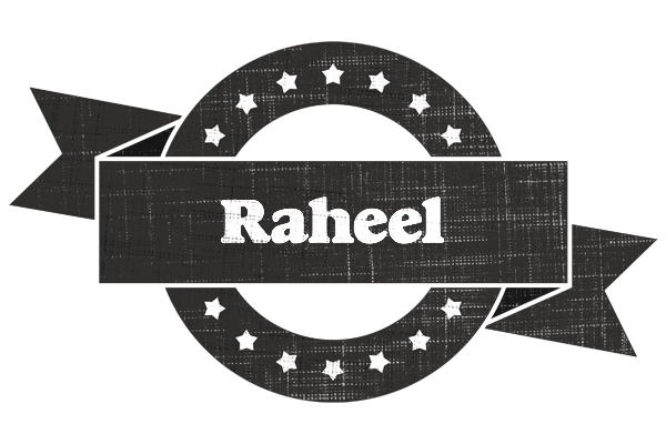 Raheel grunge logo