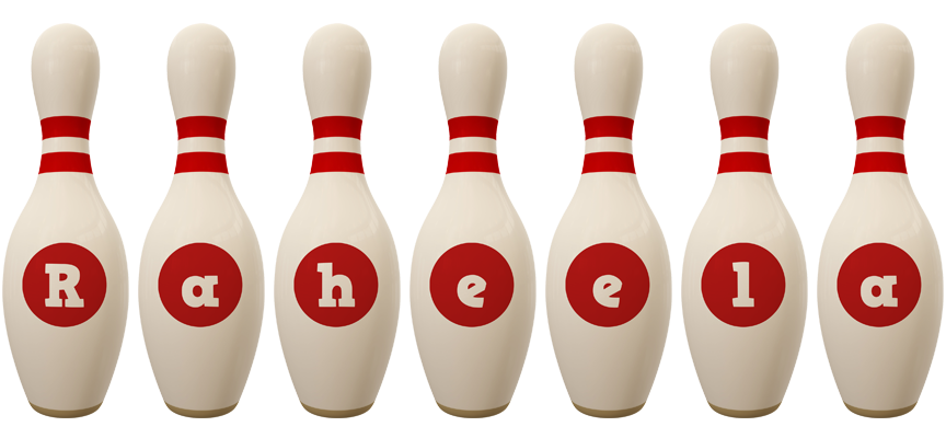 Raheela bowling-pin logo