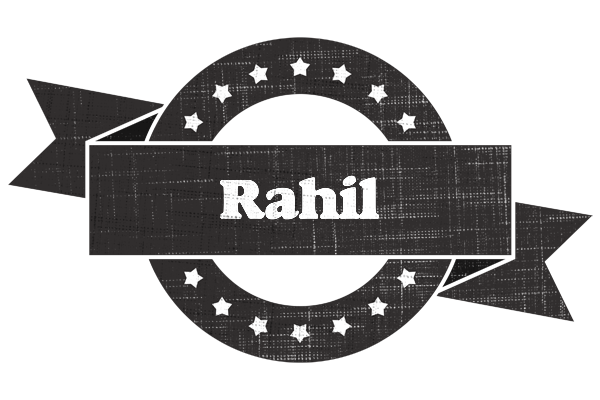 Rahil grunge logo