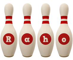 Raho bowling-pin logo