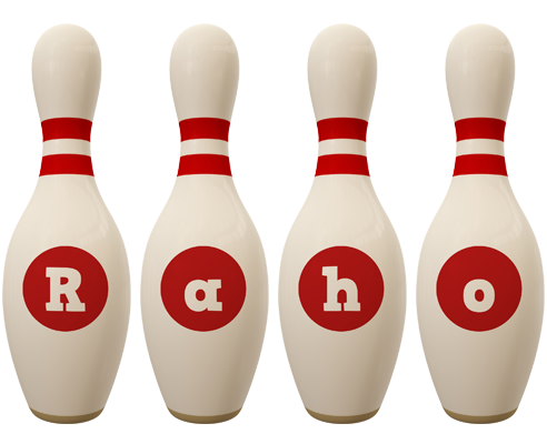 Raho bowling-pin logo