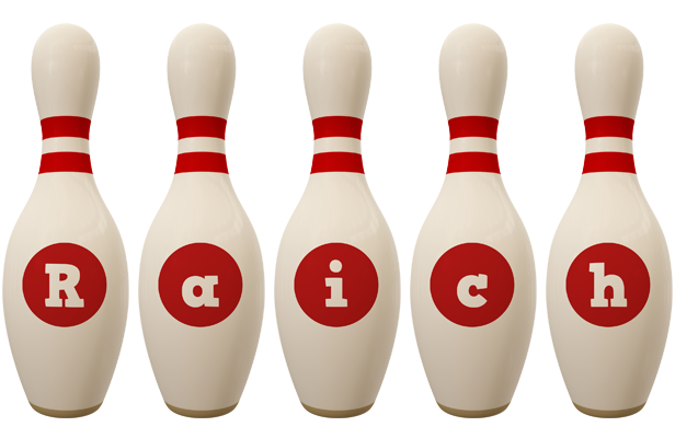 Raich bowling-pin logo
