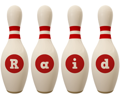 Raid bowling-pin logo