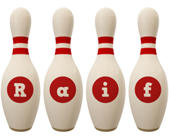 Raif bowling-pin logo