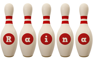 Raina bowling-pin logo