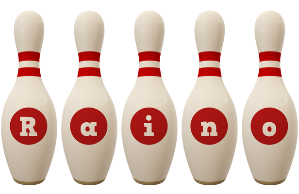 Raino bowling-pin logo