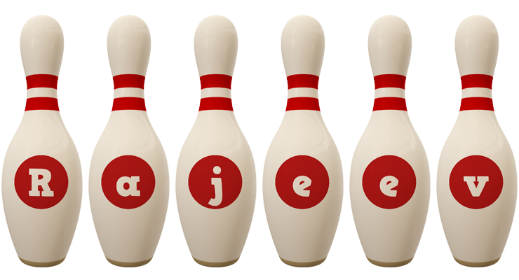 Rajeev bowling-pin logo