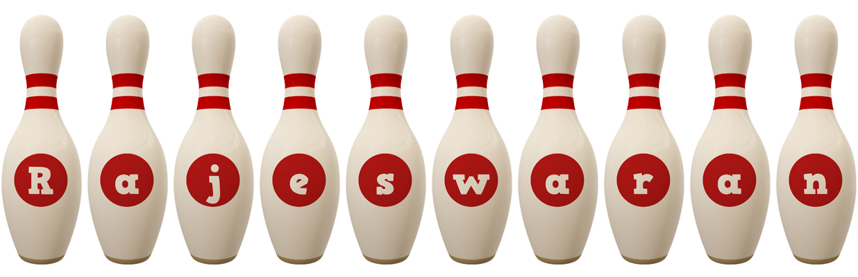Rajeswaran bowling-pin logo