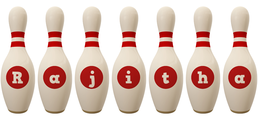 Rajitha bowling-pin logo