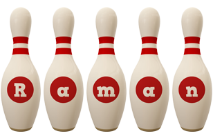 Raman bowling-pin logo