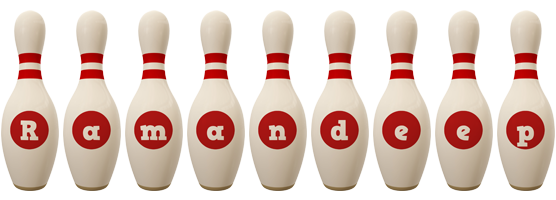 Ramandeep bowling-pin logo