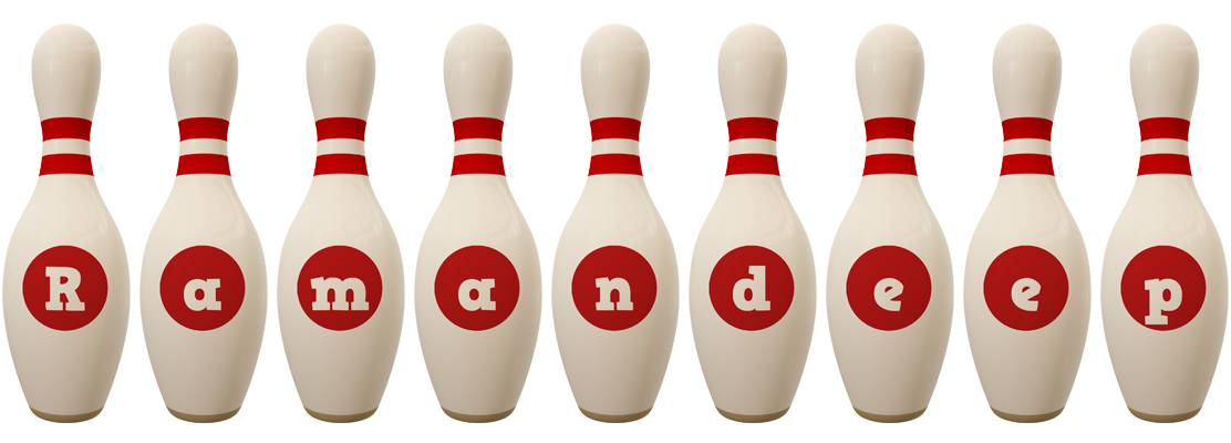 Ramandeep bowling-pin logo