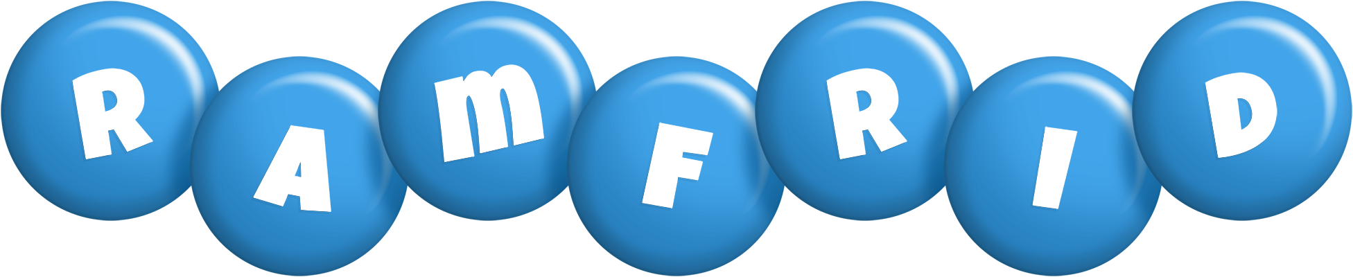 Ramfrid candy-blue logo