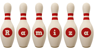 Ramiza bowling-pin logo