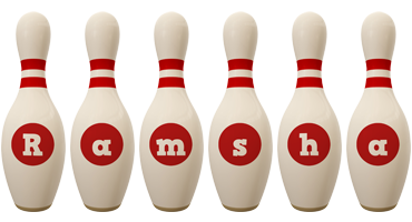 Ramsha bowling-pin logo