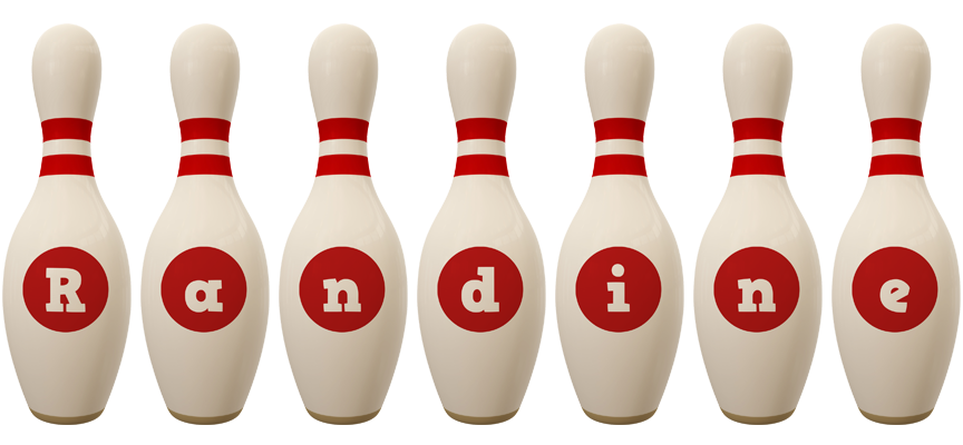 Randine bowling-pin logo
