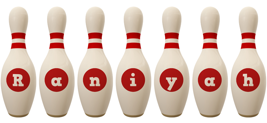 Raniyah bowling-pin logo